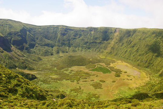Caldeira do Faial, Volcanic crater, Azores island, Portugal