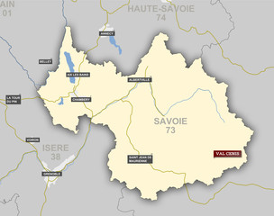 Carte et situation de Val Cenis