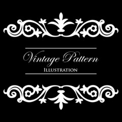 White vector frame on a black background