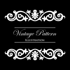 White vector frame on a black background