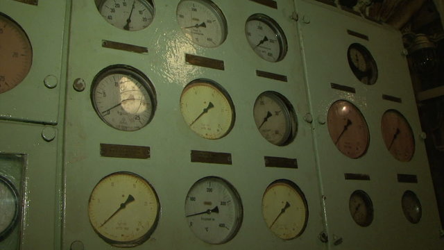 The engine room of the ship