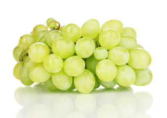 ripe sweet grapes isolated on white