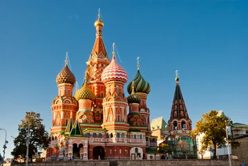 Fototapete Rund Basilius-Kathedrale, Roter Platz, Moskau © Marco Saracco