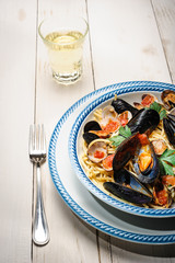 Spaghetti allo scoglio - spaghetti with mussels and clams
