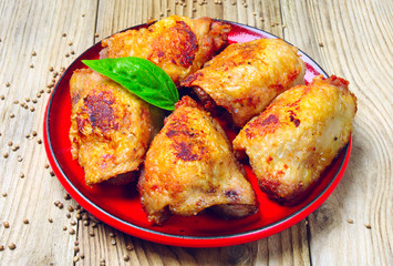Fried chicken in a plate