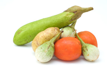mix vegetable on white background