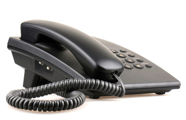 Black phone isolated on white background