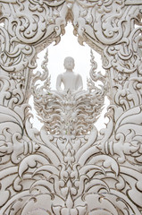 Decoration with white buddha statue