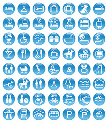 blue icons accommodation