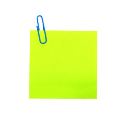 yellow form with a clip on a white background