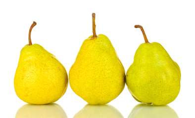 Ripe pears isolated on white
