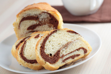Jewish chocolate babka bread