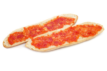 pa amb tomaquet, bread with tomato, typical of Catalonia, Spain
