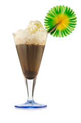 Chocolate cocktail isolated on the white
