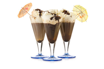 Chocolate cocktail isolated on the white