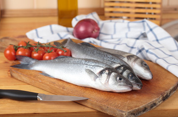 Raw sea bass