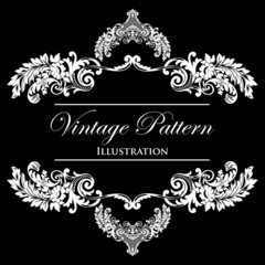 White vector frame on a black background