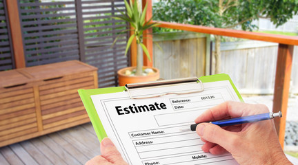 Hand Writing an Estimate for Home Building Renovation