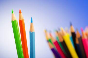 Colour pencils in creativity concept