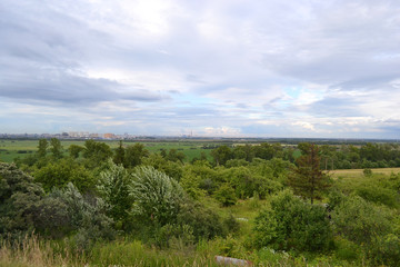 Fototapeta na wymiar View of St.Petersburg from the Pulkovo Heights