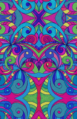 Drawing floral abstract background