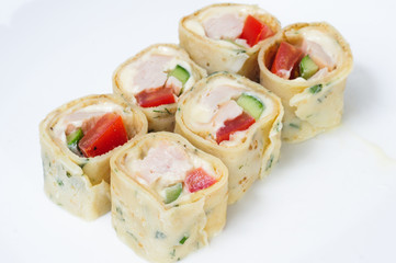 Various kinds of sushi and sashimi