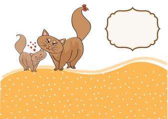 new baby kitten with his mother