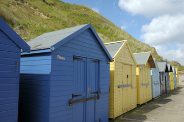 Naklejka premium Beach huts at Sheringham on North Norfolk coast