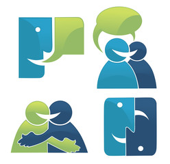 vector collection of talking, speaking and communication icons