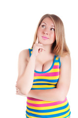 young woman thinking