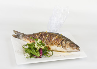 Sea-bass with vegetables