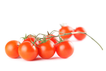 Cherry tomatoes isolated on white background