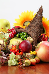 Autumn cornucopia - symbol of food and abundance