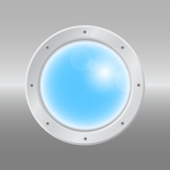 Porthole on the sea board, vector image
