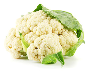 Fresh cauliflower isolated on white