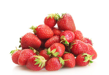 sweet ripe strawberries isolated on white