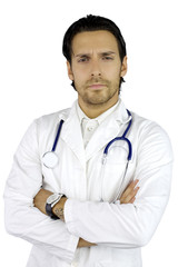 Fototapeta premium Cool good looking serious doctor