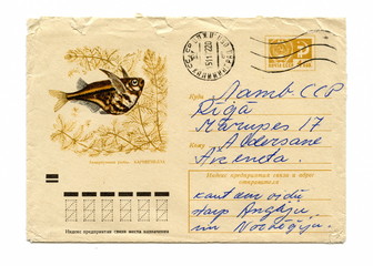 Vintage soviet cover "Black-winged hatchetfish"