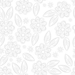 delikatny szary wzór kwiatowy © demonique