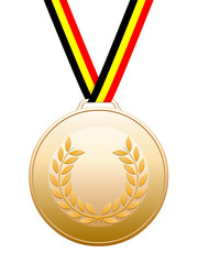 Médaille de bronze avec ruban couleurs belges