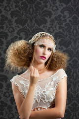 Fototapeta premium Hairdressing and makeup fashion girl