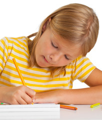 Young girl drawing