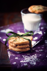 Butter cookies with pistachios for christmas