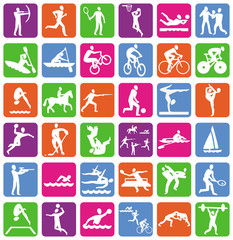 Vector collection with 36 sport icons