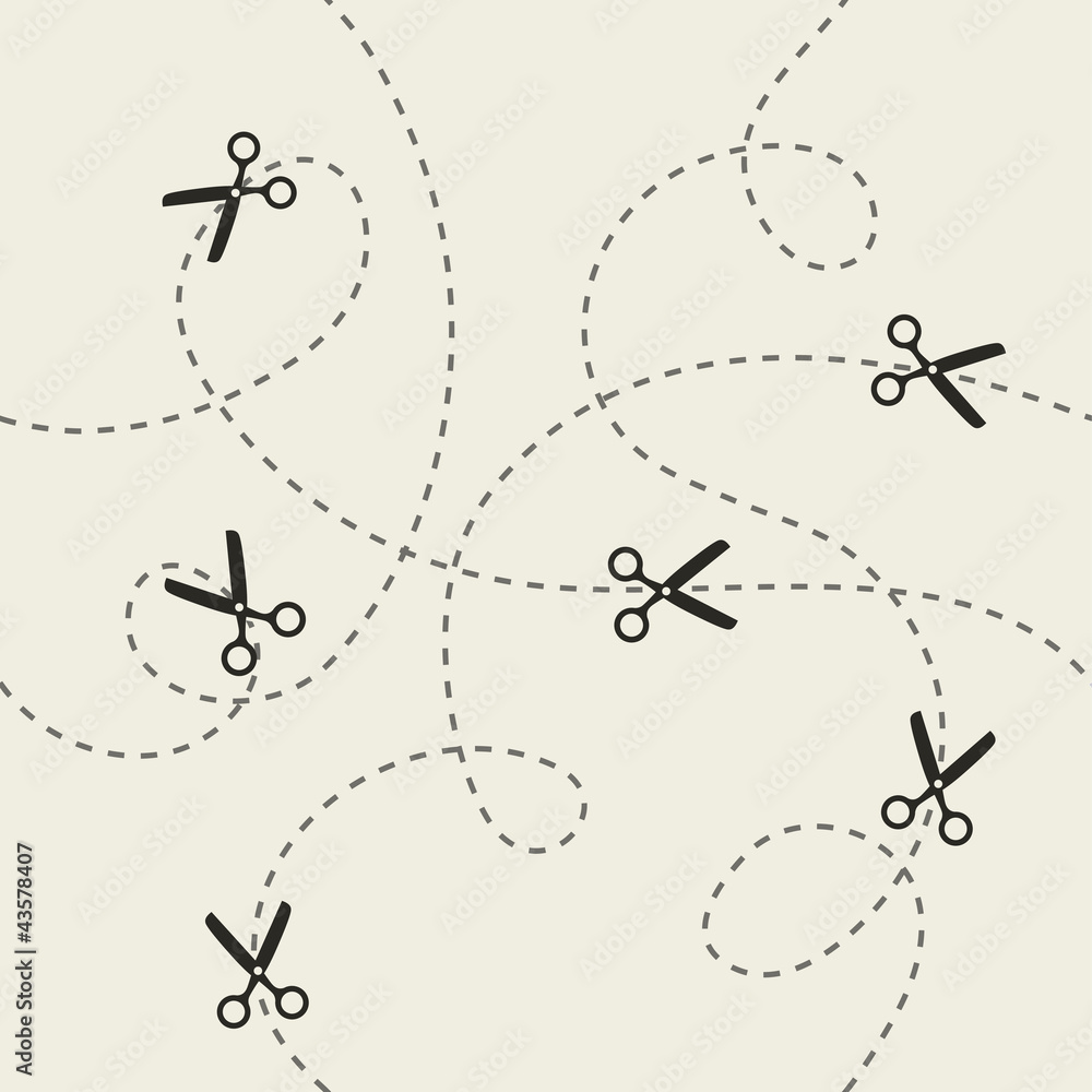 Aufkleber scissors pattern. vector illustration