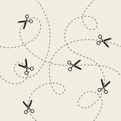 Scissors pattern. Vector illustration