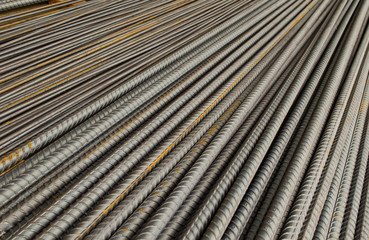 Background texture of steel rods used in construction