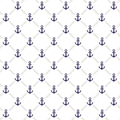 Wallpaper murals Sea Vector anchor pattern