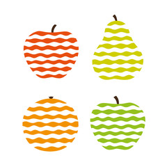 Stylized fruit icons. Vector