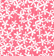 Seamless pink floral pattern. Vector